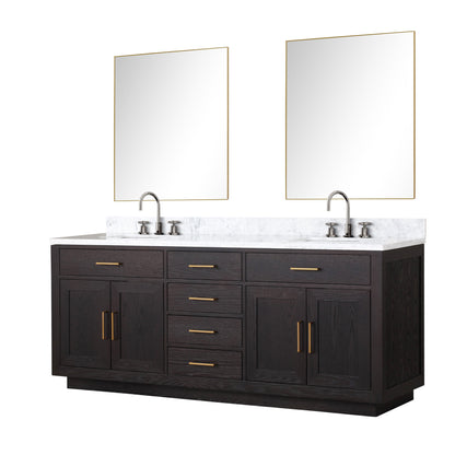 Abbey 80 in W x 22 in D Black Oak Double Bath Vanity