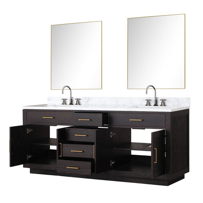 Abbey 80 in W x 22 in D Black Oak Double Bath Vanity