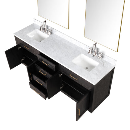 Abbey 80 in W x 22 in D Black Oak Double Bath Vanity