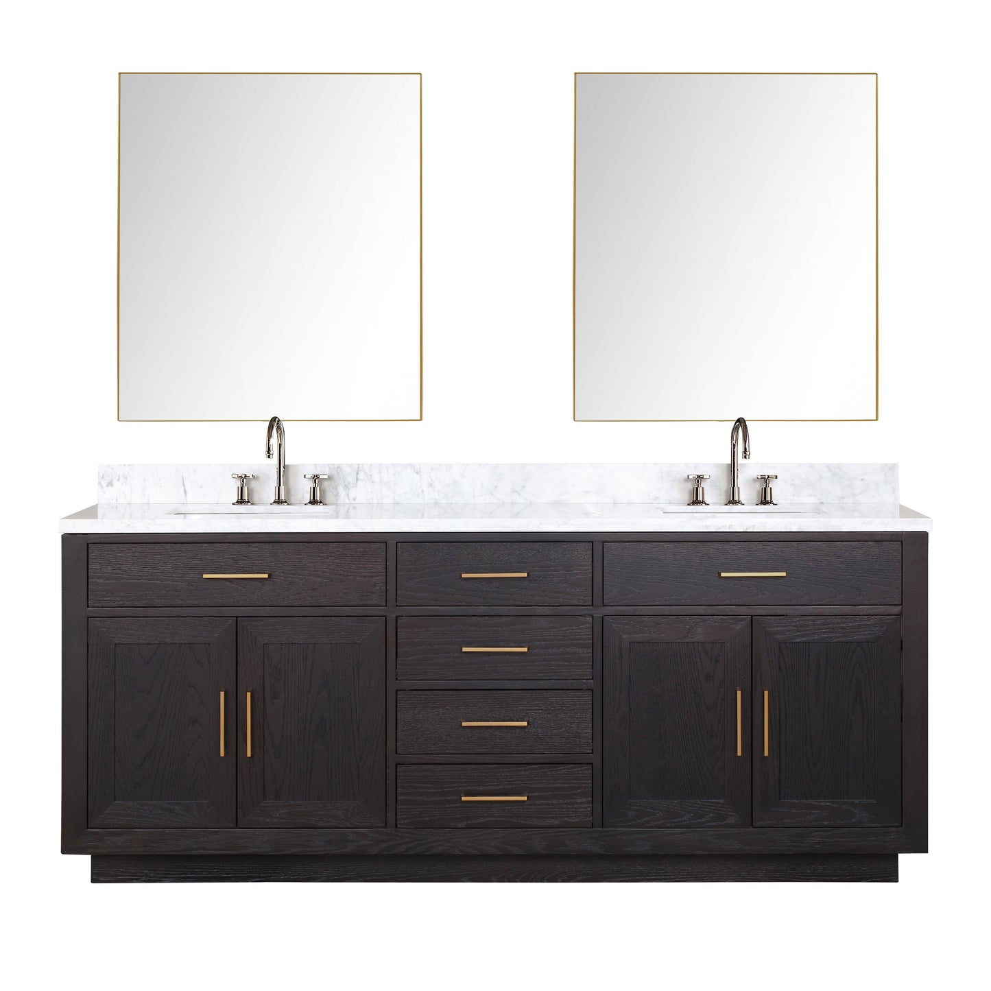 Abbey 80 in W x 22 in D Black Oak Double Bath Vanity