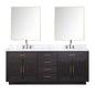Abbey 80 in W x 22 in D Black Oak Double Bath Vanity