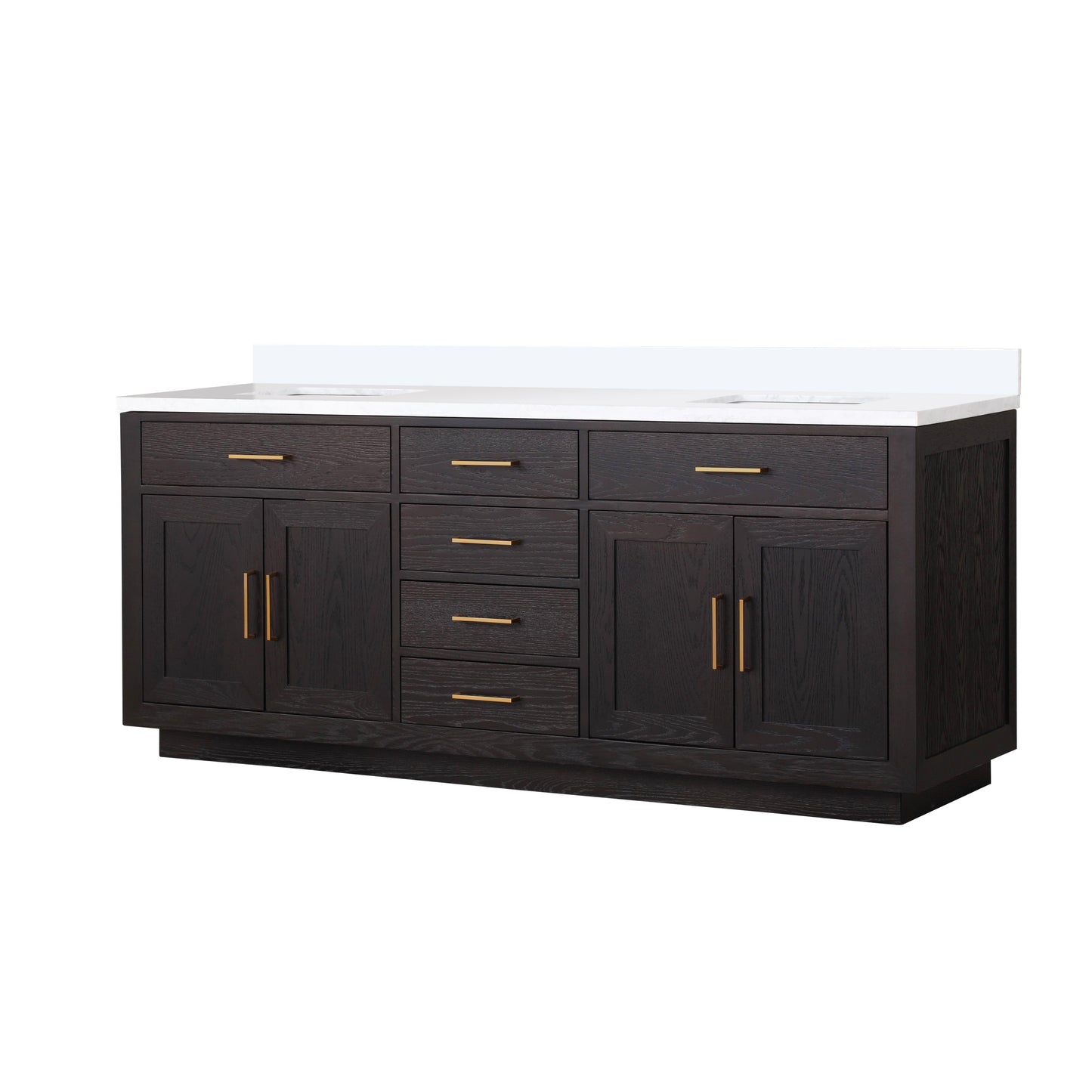 Abbey 80 in W x 22 in D Black Oak Double Bath Vanity