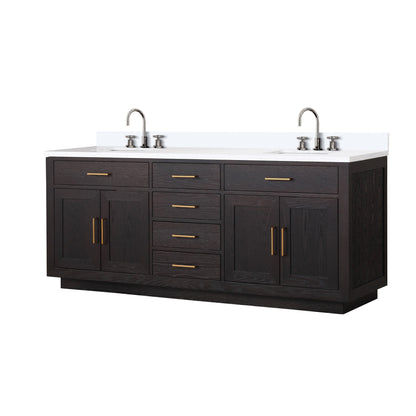 Abbey 80 in W x 22 in D Black Oak Double Bath Vanity