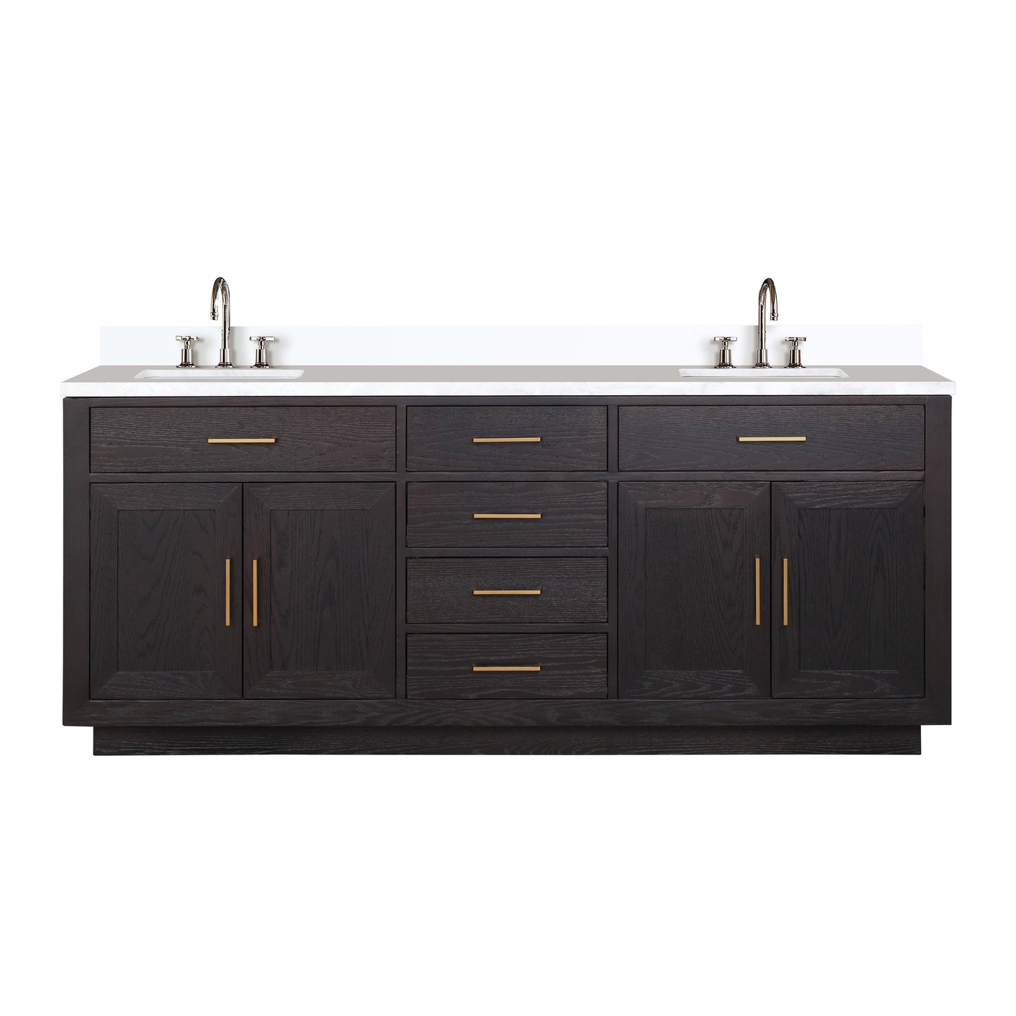 Abbey 80 in W x 22 in D Black Oak Double Bath Vanity