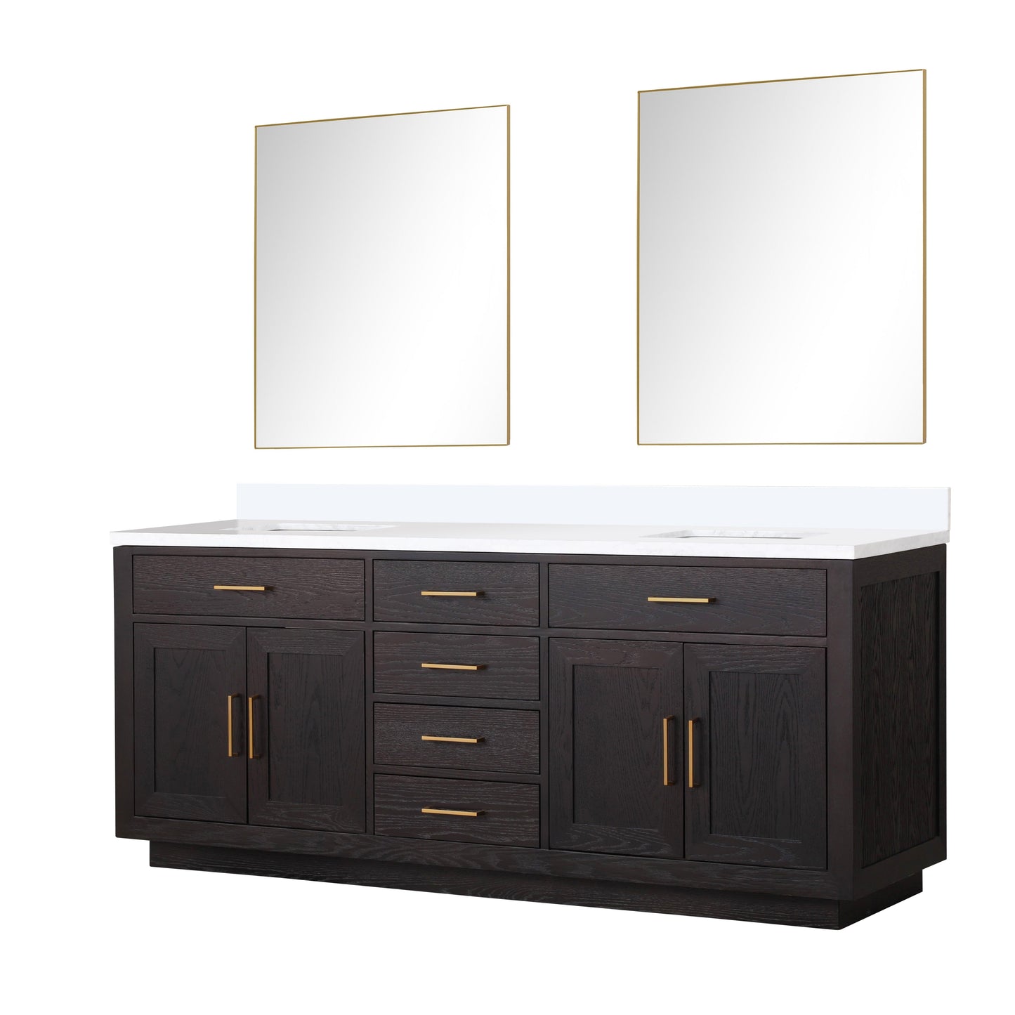Abbey 80 in W x 22 in D Black Oak Double Bath Vanity