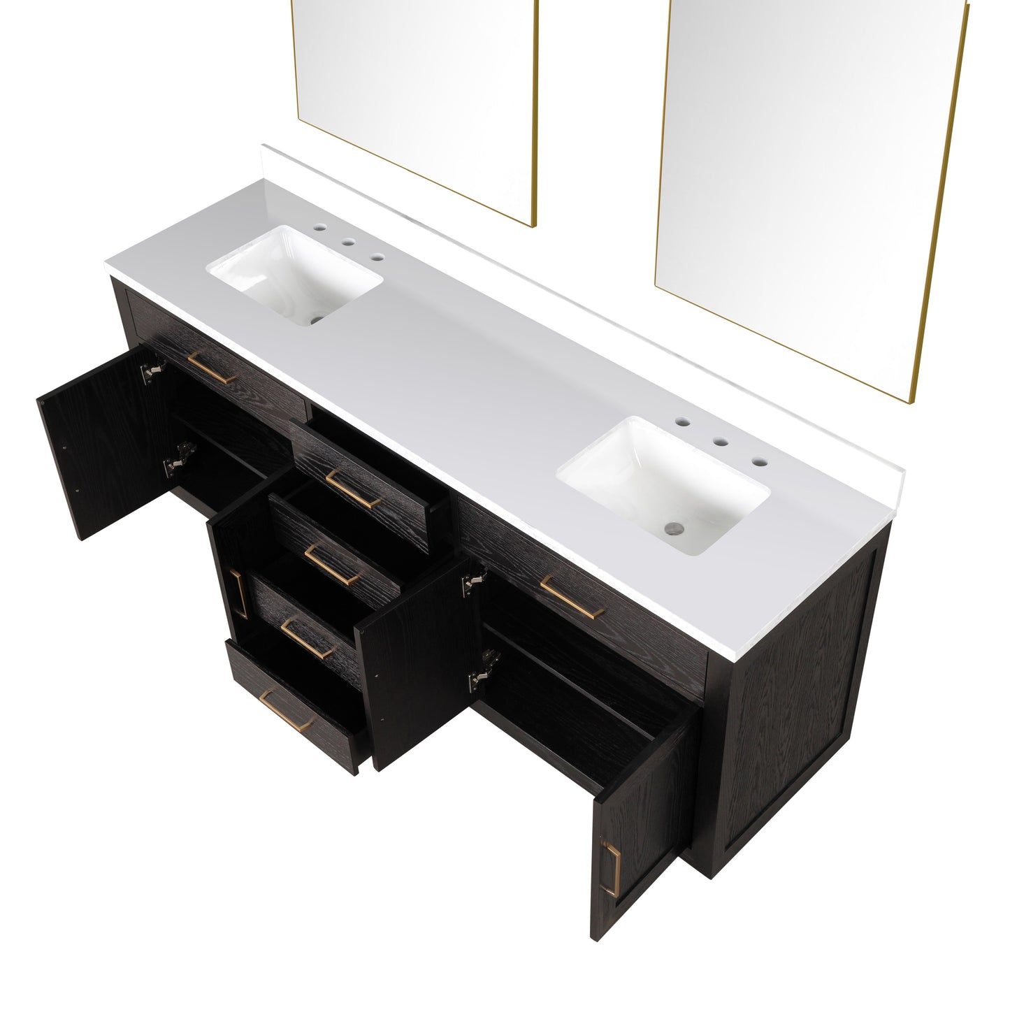 Abbey 80 in W x 22 in D Black Oak Double Bath Vanity