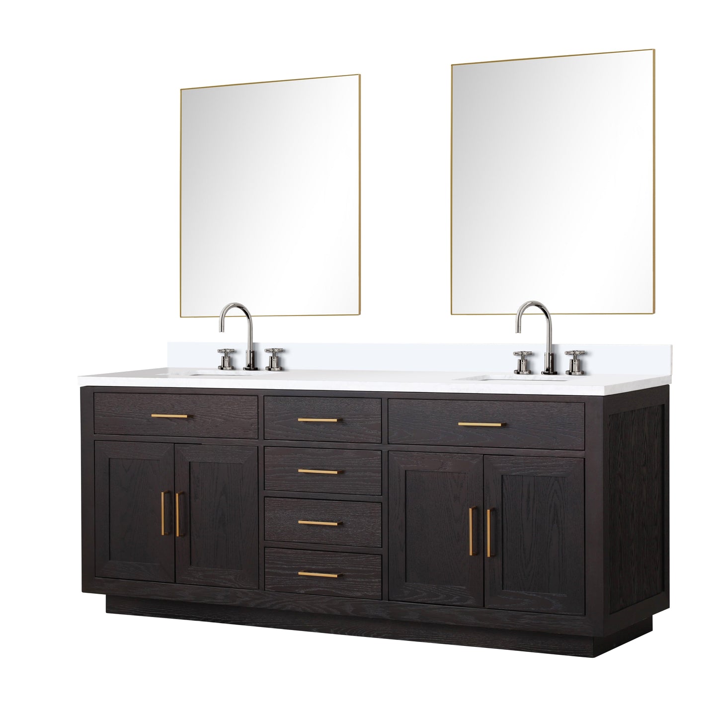 Abbey 80 in W x 22 in D Black Oak Double Bath Vanity