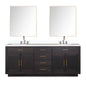 Abbey 80 in W x 22 in D Black Oak Double Bath Vanity