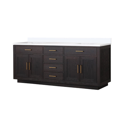 Abbey 80 in W x 22 in D Black Oak Double Bath Vanity
