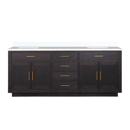 Abbey 80 in W x 22 in D Black Oak Double Bath Vanity