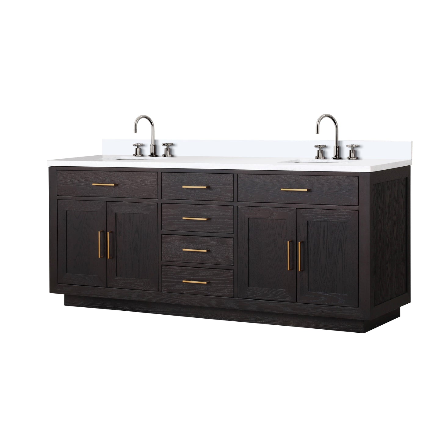 Abbey 80 in W x 22 in D Black Oak Double Bath Vanity