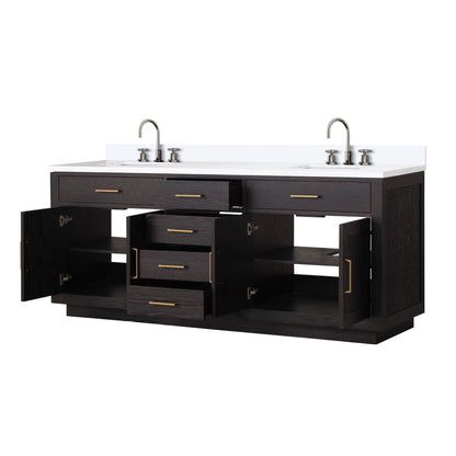 Abbey 80 in W x 22 in D Black Oak Double Bath Vanity