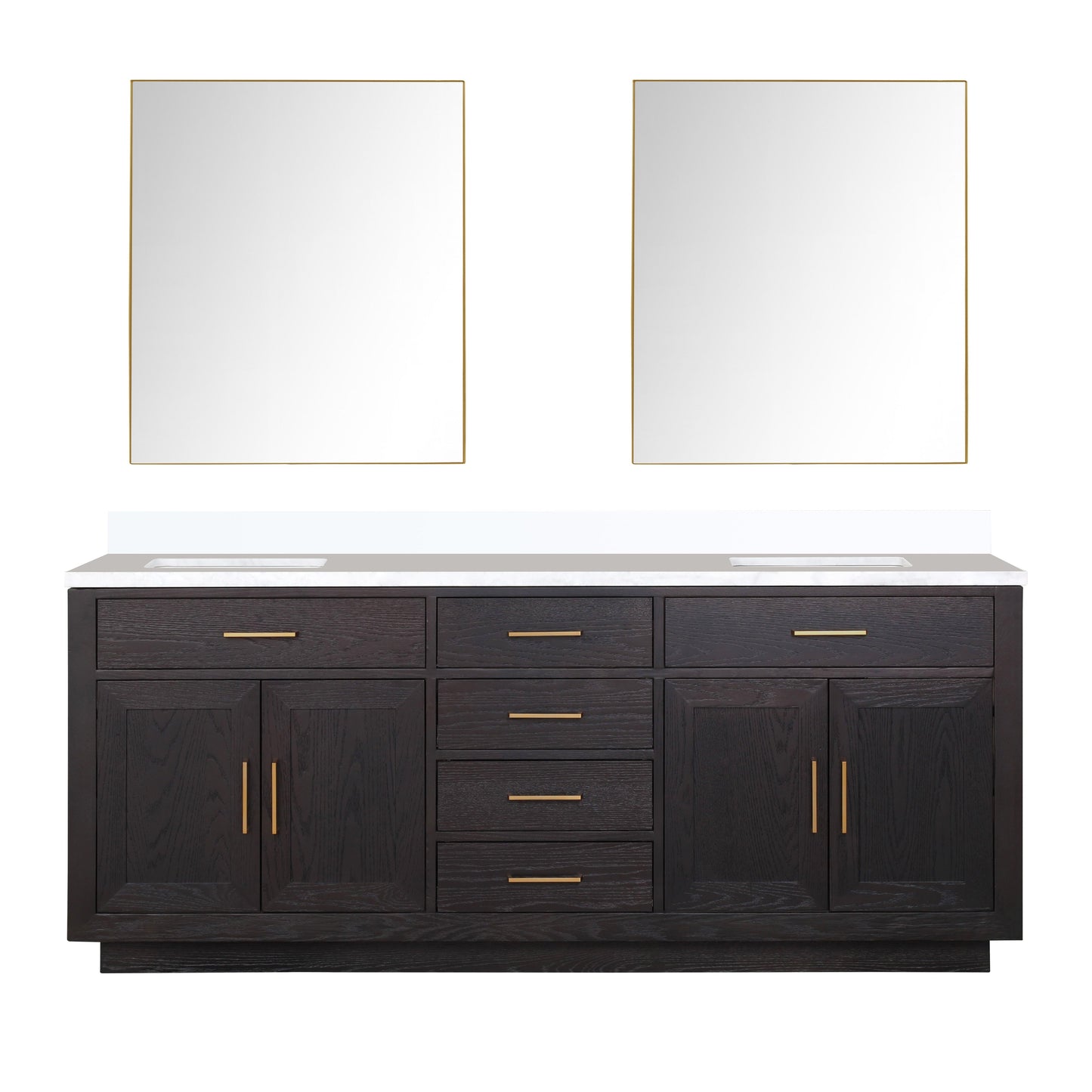 Abbey 80 in W x 22 in D Black Oak Double Bath Vanity