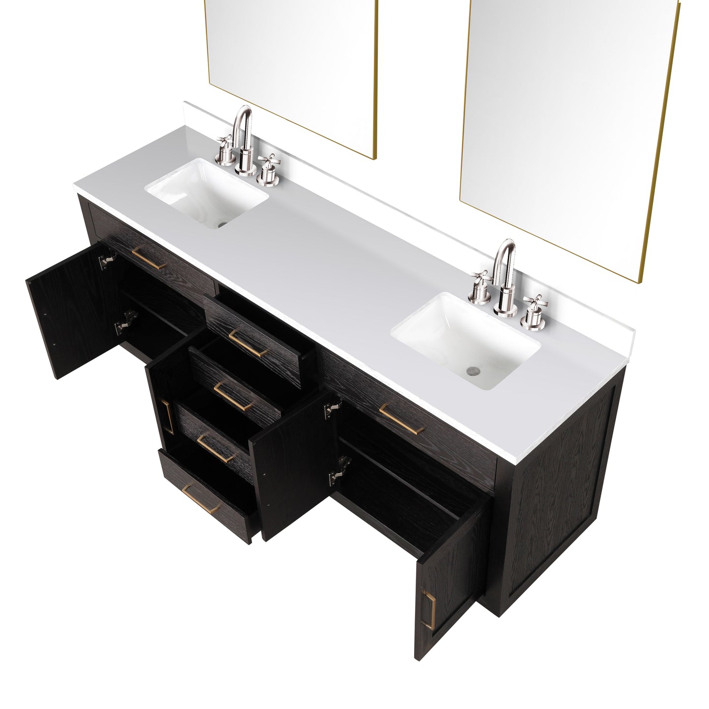Abbey 80 in W x 22 in D Black Oak Double Bath Vanity