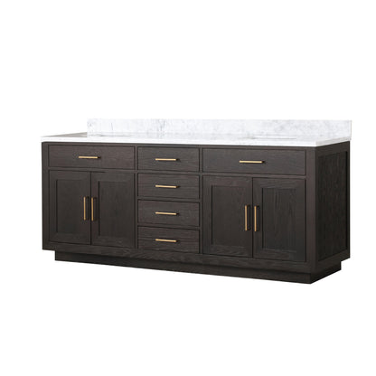 Abbey 80 in W x 22 in D Brown Oak Double Bath Vanity