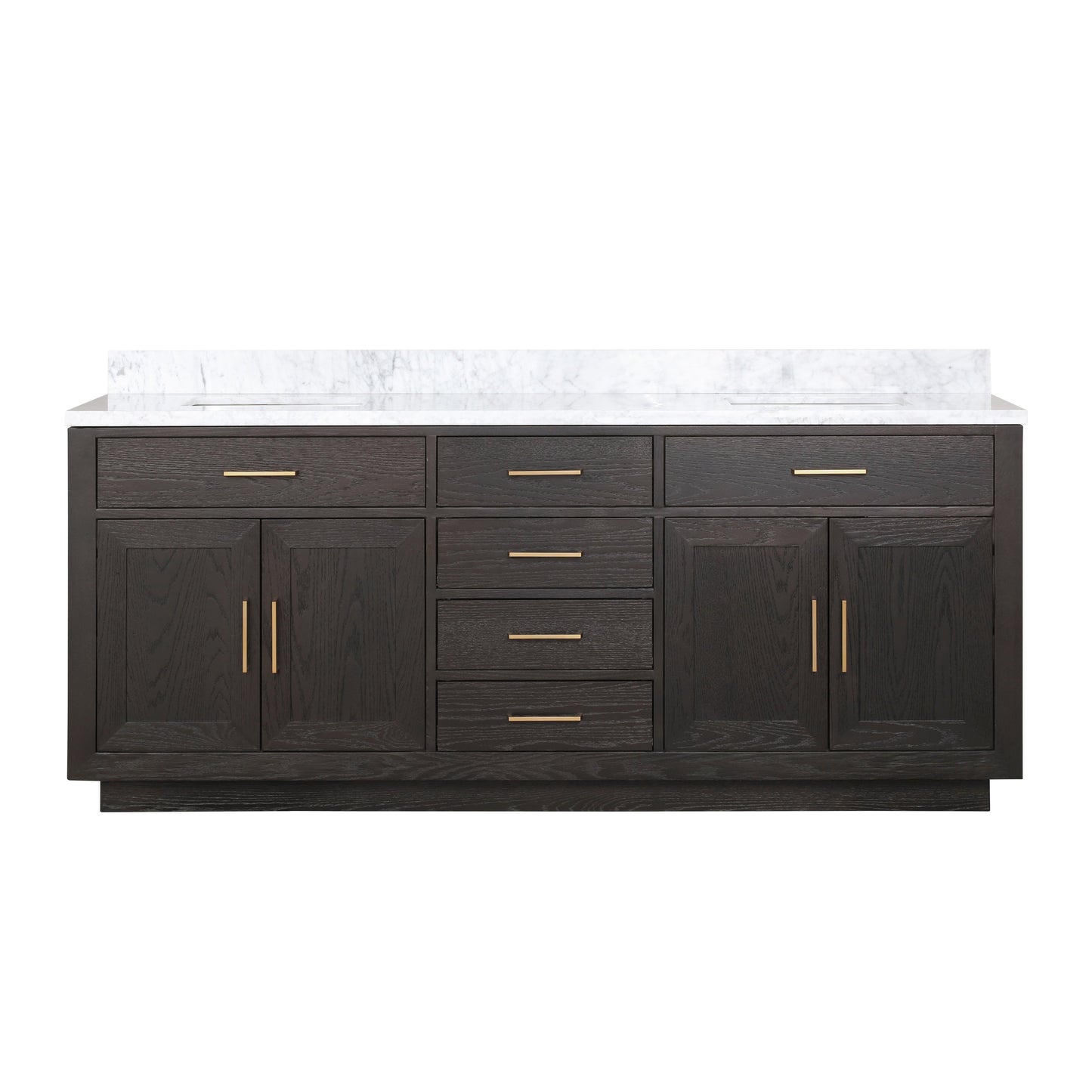 Abbey 80 in W x 22 in D Brown Oak Double Bath Vanity