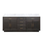 Abbey 80 in W x 22 in D Brown Oak Double Bath Vanity