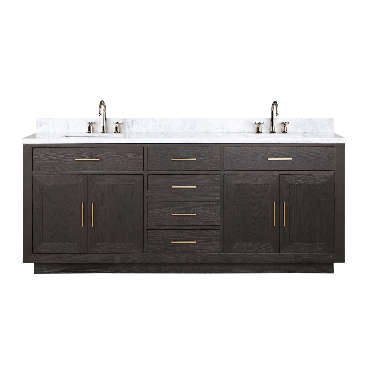 Abbey 80 in W x 22 in D Brown Oak Double Bath Vanity