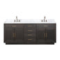 Abbey 80 in W x 22 in D Brown Oak Double Bath Vanity