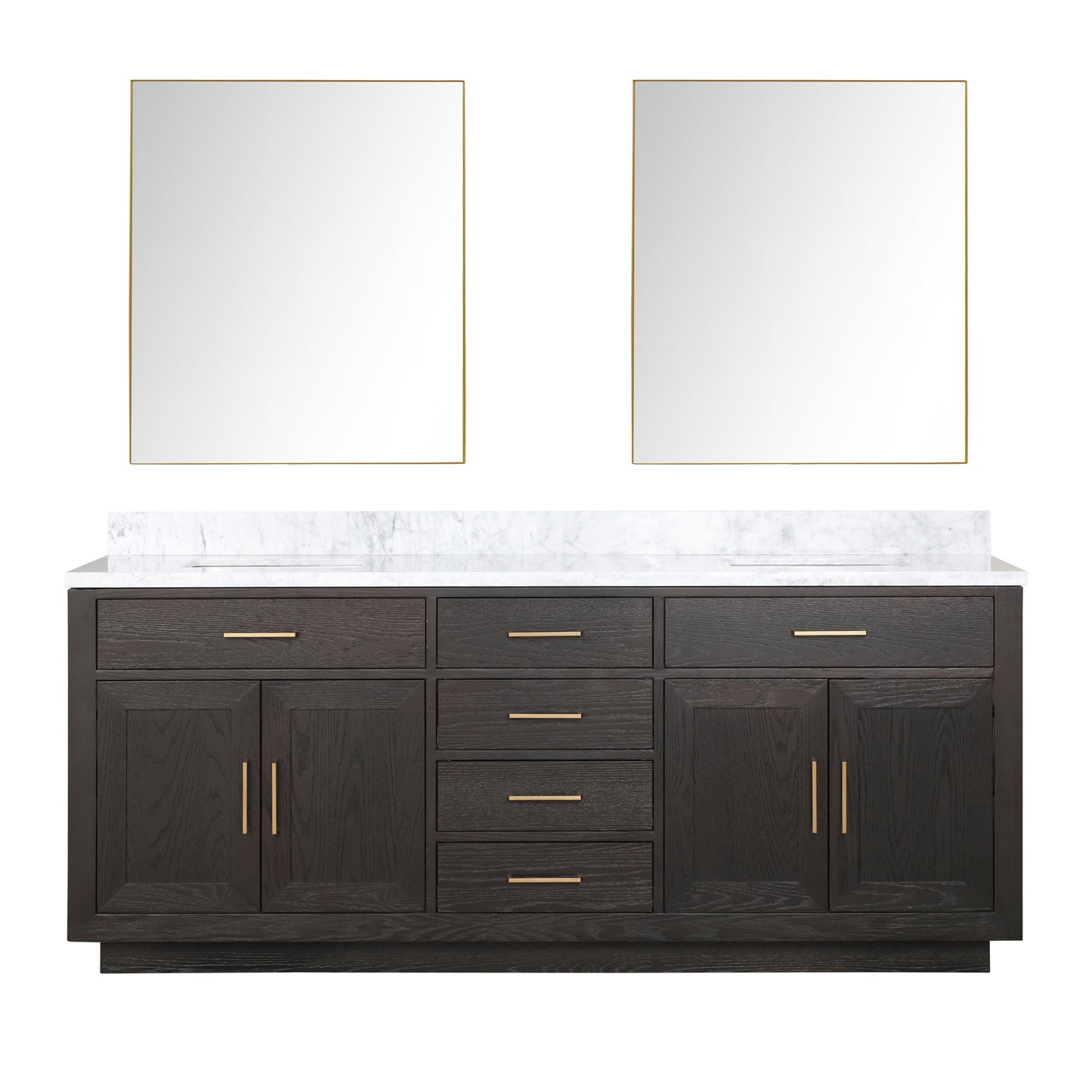 Abbey 80 in W x 22 in D Brown Oak Double Bath Vanity