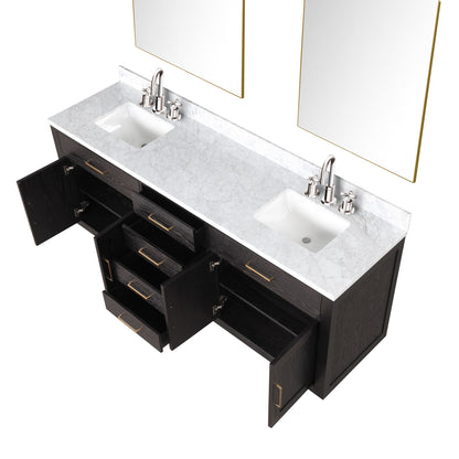 Abbey 80 in W x 22 in D Brown Oak Double Bath Vanity