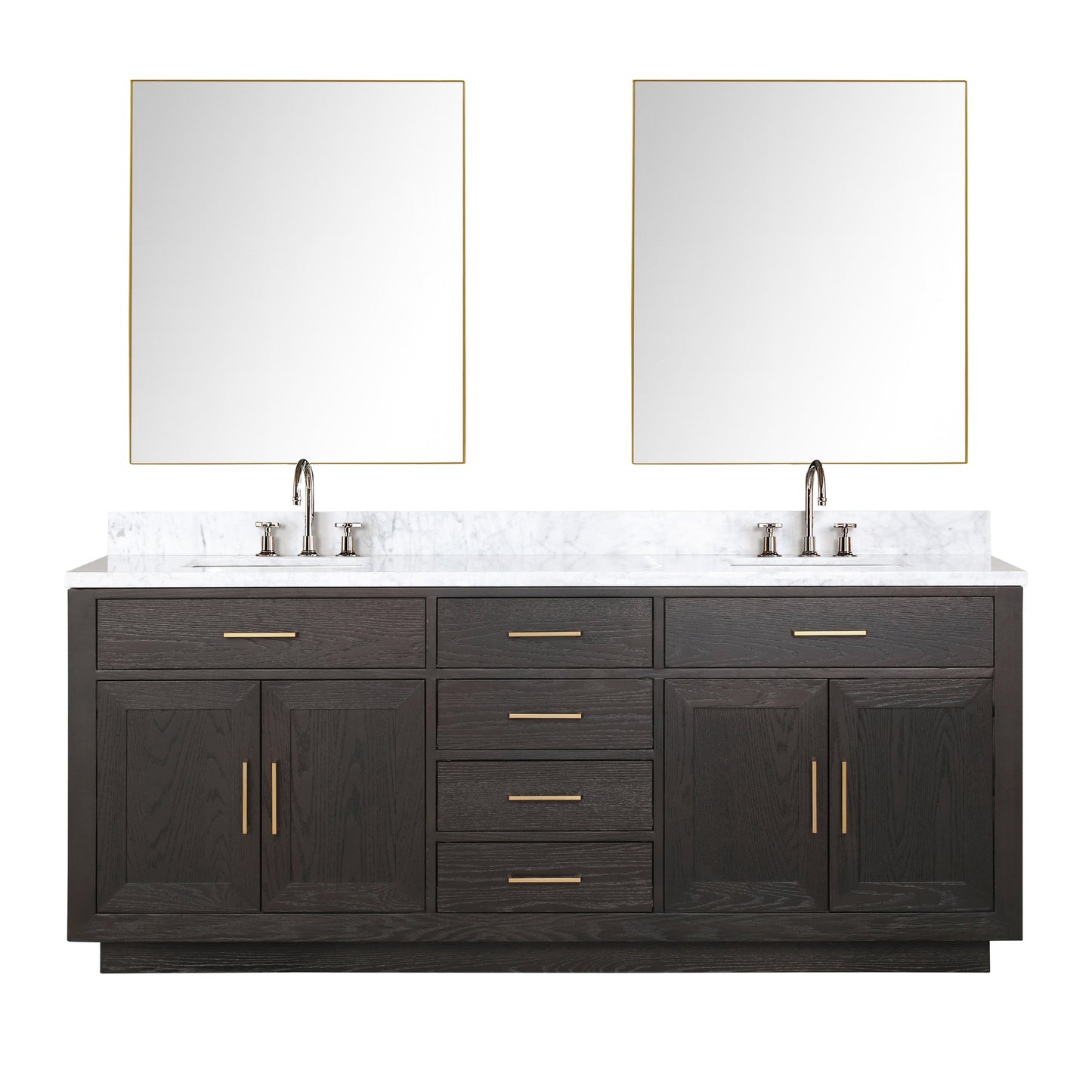 Abbey 80 in W x 22 in D Brown Oak Double Bath Vanity