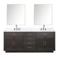 Abbey 80 in W x 22 in D Brown Oak Double Bath Vanity