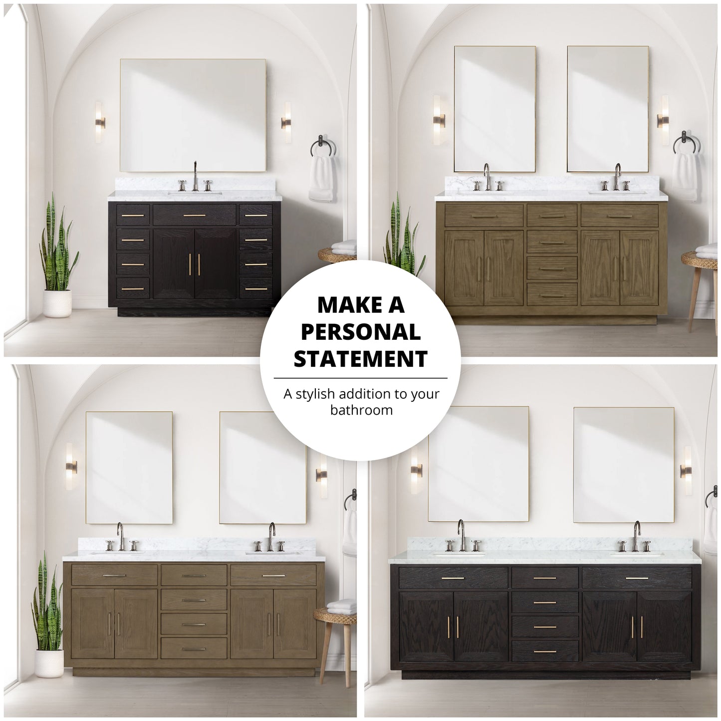 Abbey 80 in W x 22 in D Brown Oak Double Bath Vanity
