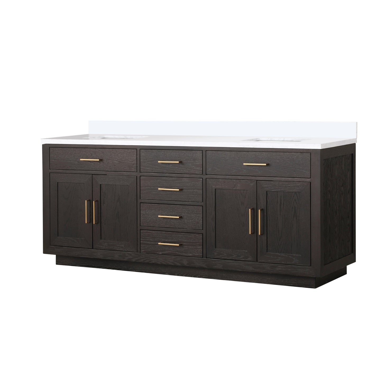 Abbey 80 in W x 22 in D Brown Oak Double Bath Vanity