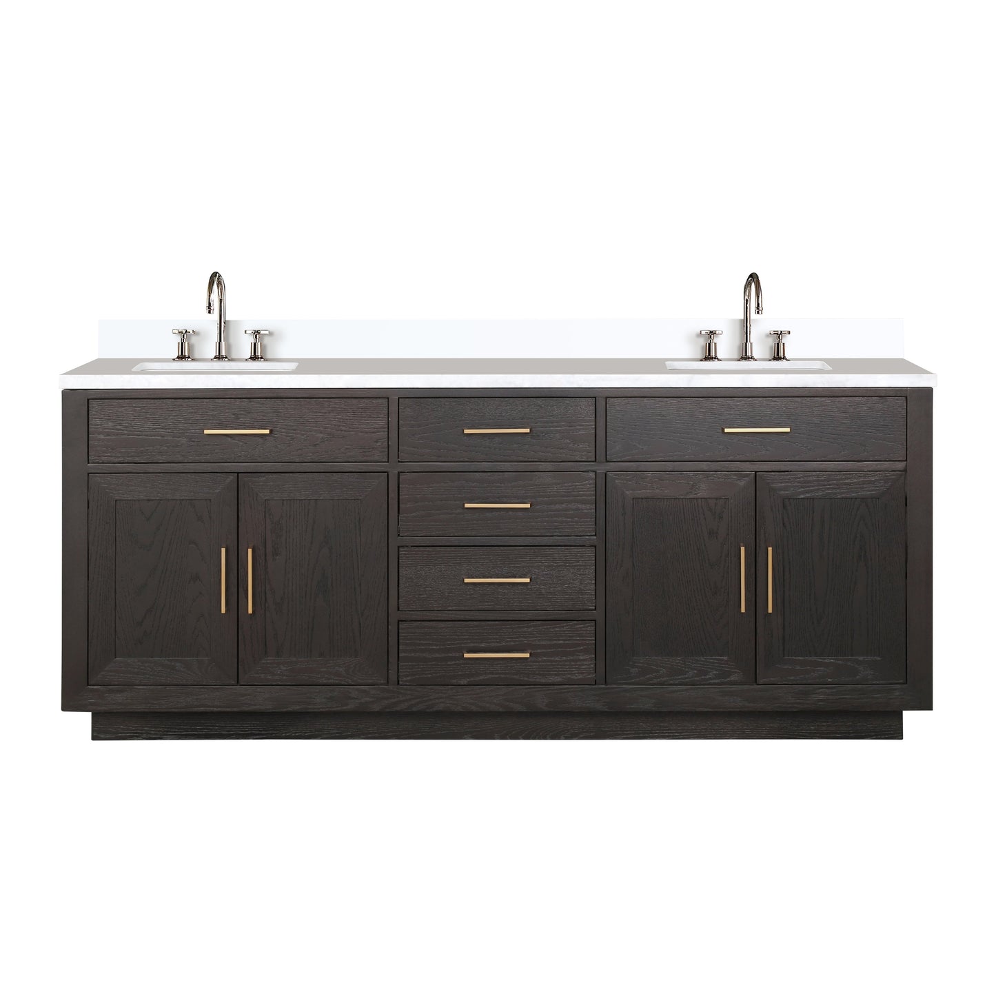 Abbey 80 in W x 22 in D Brown Oak Double Bath Vanity