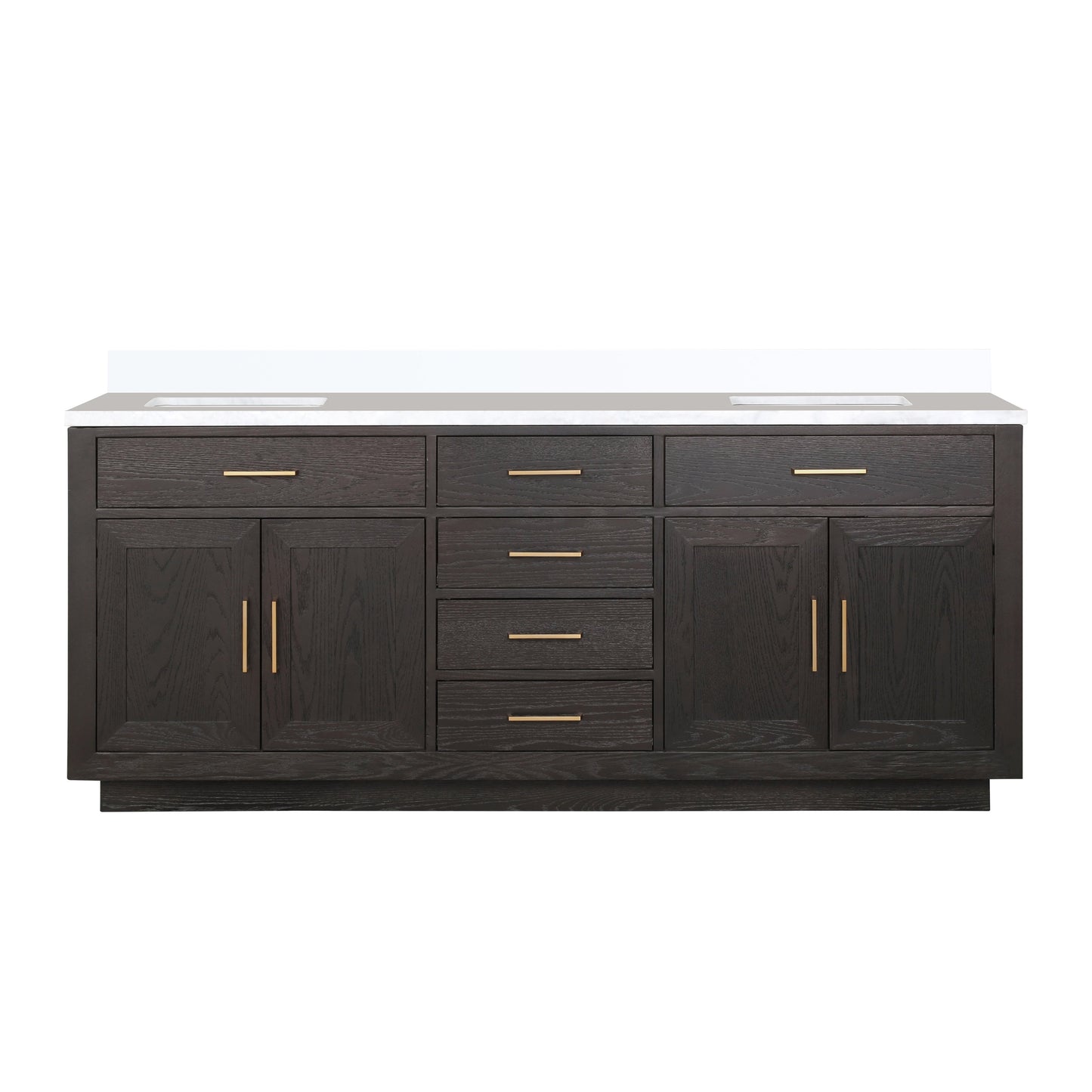 Abbey 80 in W x 22 in D Brown Oak Double Bath Vanity