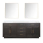 Abbey 80 in W x 22 in D Brown Oak Double Bath Vanity