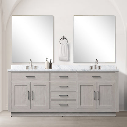 Abbey 80 in W x 22 in D White Oak Double Bath Vanity
