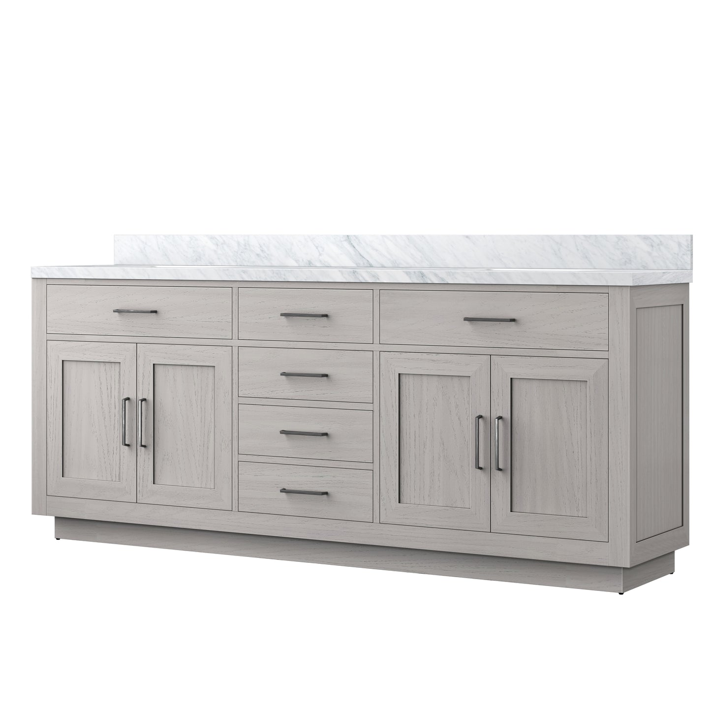 Abbey 80 in W x 22 in D White Oak Double Bath Vanity