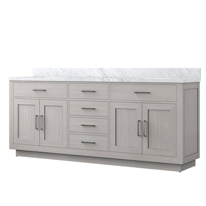 Abbey 80 in W x 22 in D White Oak Double Bath Vanity