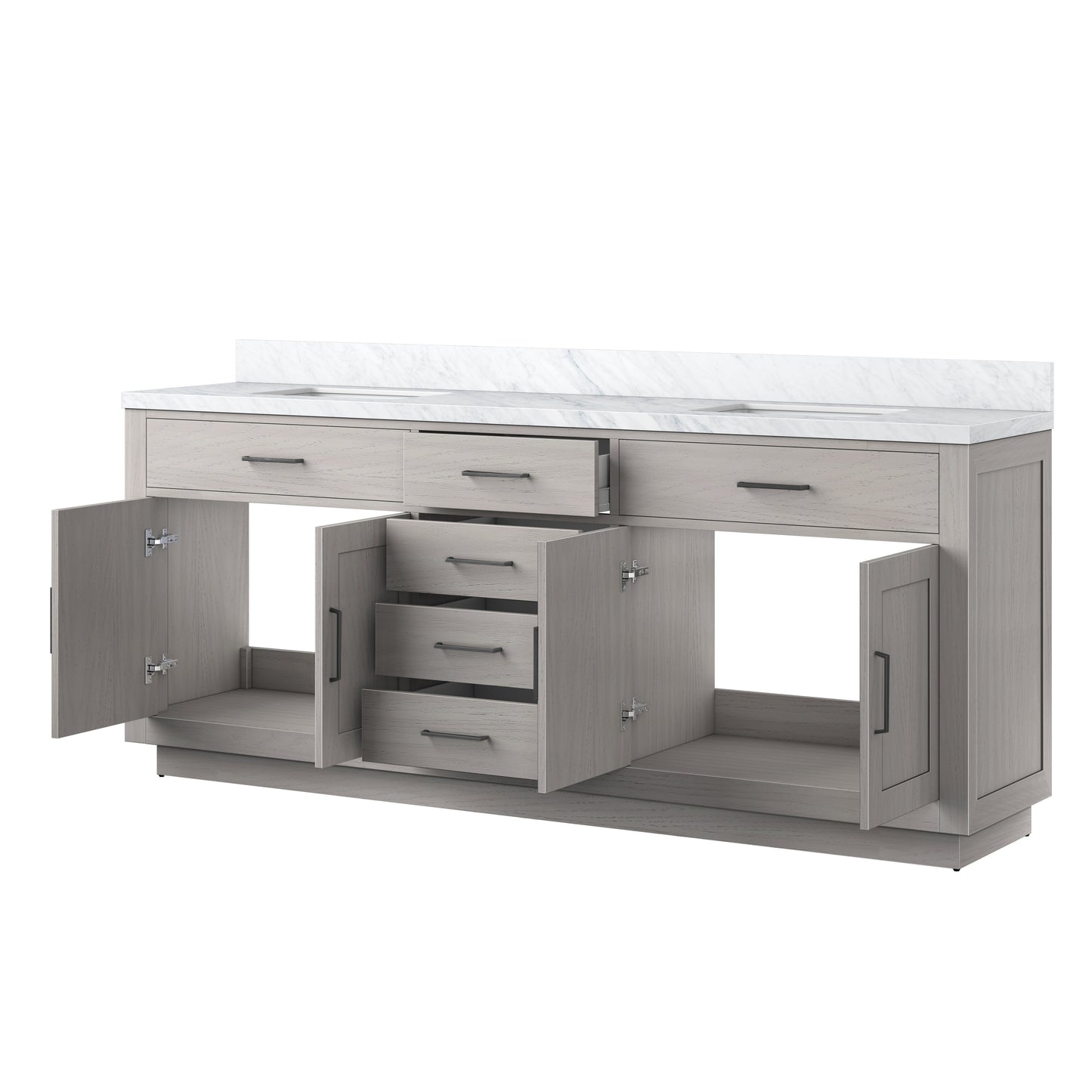 Abbey 80 in W x 22 in D White Oak Double Bath Vanity