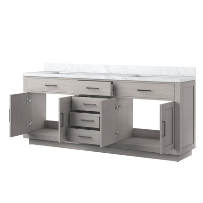 Abbey 80 in W x 22 in D White Oak Double Bath Vanity
