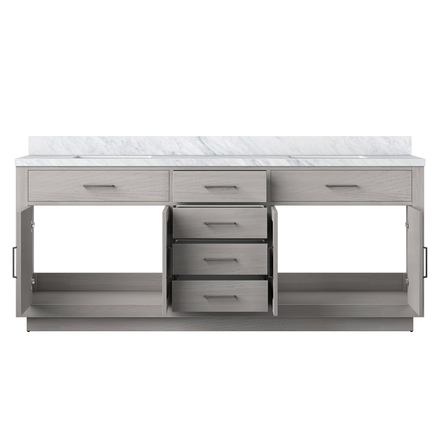 Abbey 80 in W x 22 in D White Oak Double Bath Vanity