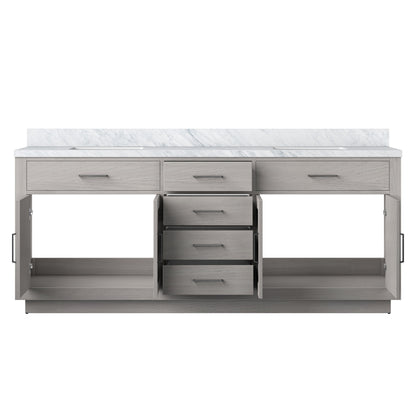 Abbey 80 in W x 22 in D White Oak Double Bath Vanity