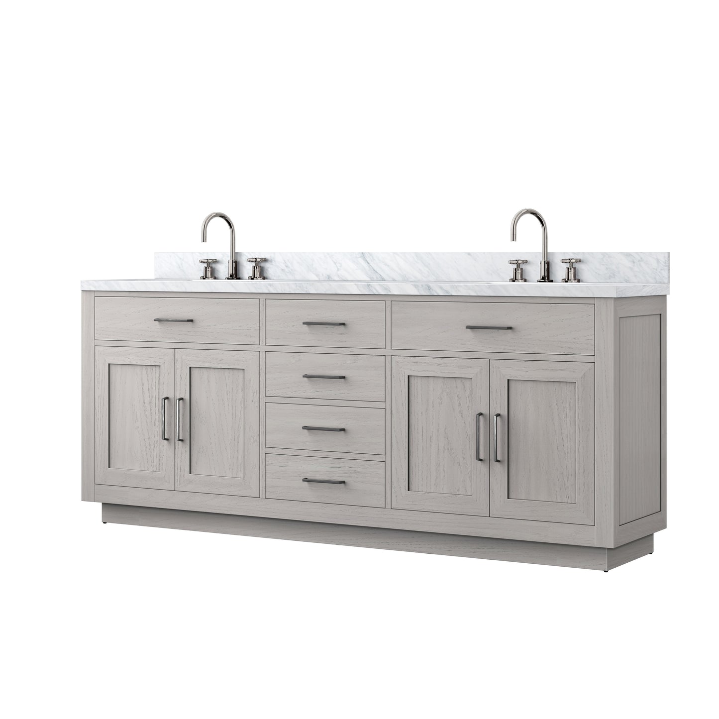 Abbey 80 in W x 22 in D White Oak Double Bath Vanity