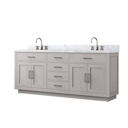Abbey 80 in W x 22 in D White Oak Double Bath Vanity