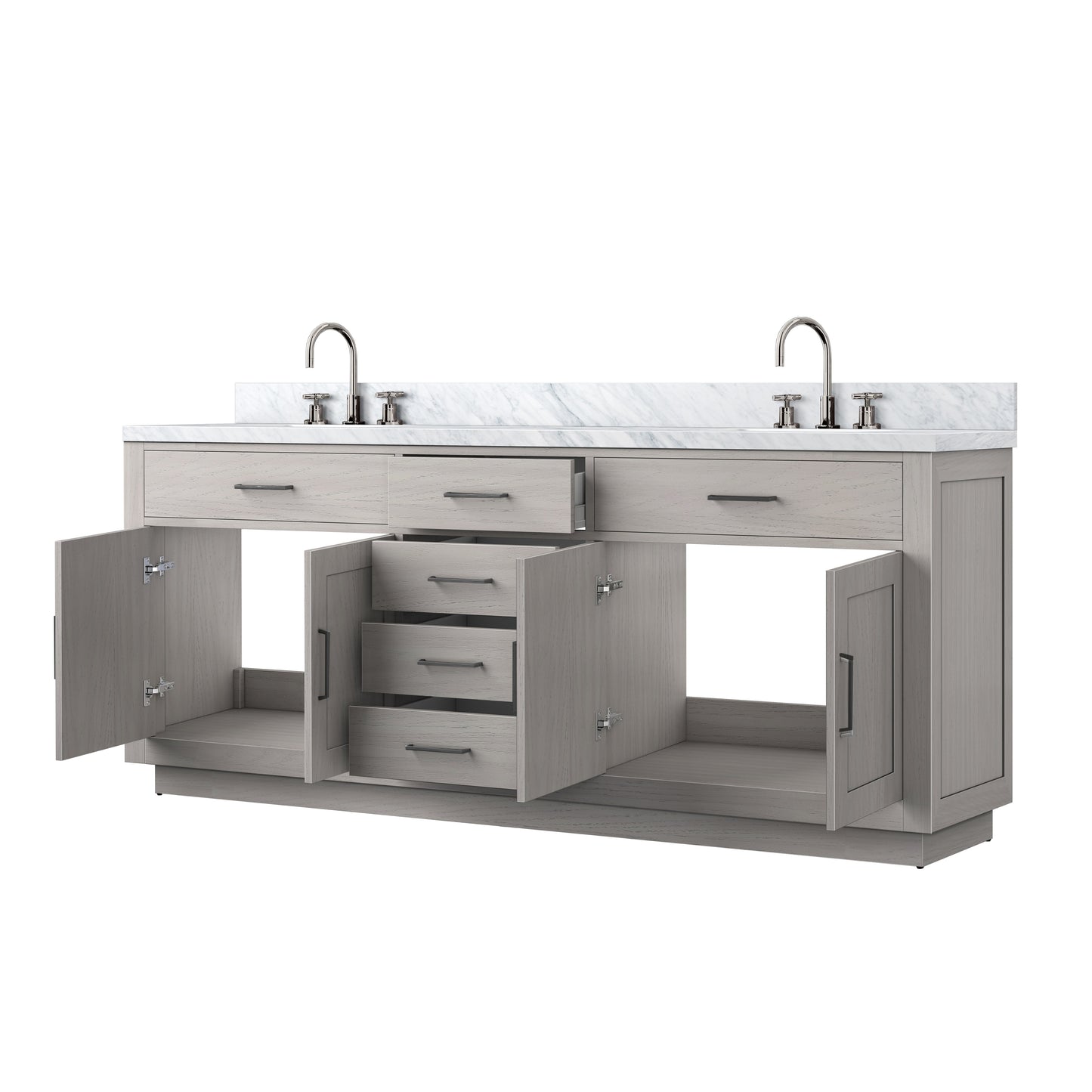 Abbey 80 in W x 22 in D White Oak Double Bath Vanity