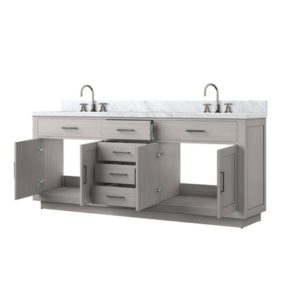 Abbey 80 in W x 22 in D White Oak Double Bath Vanity
