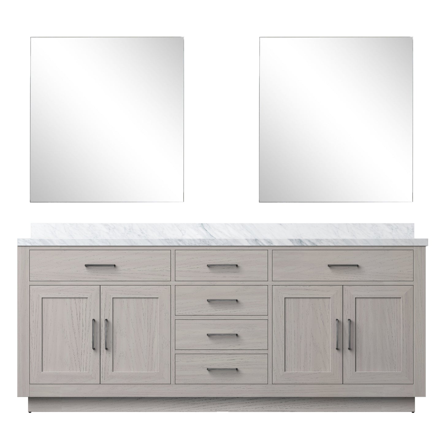 Abbey 80 in W x 22 in D White Oak Double Bath Vanity