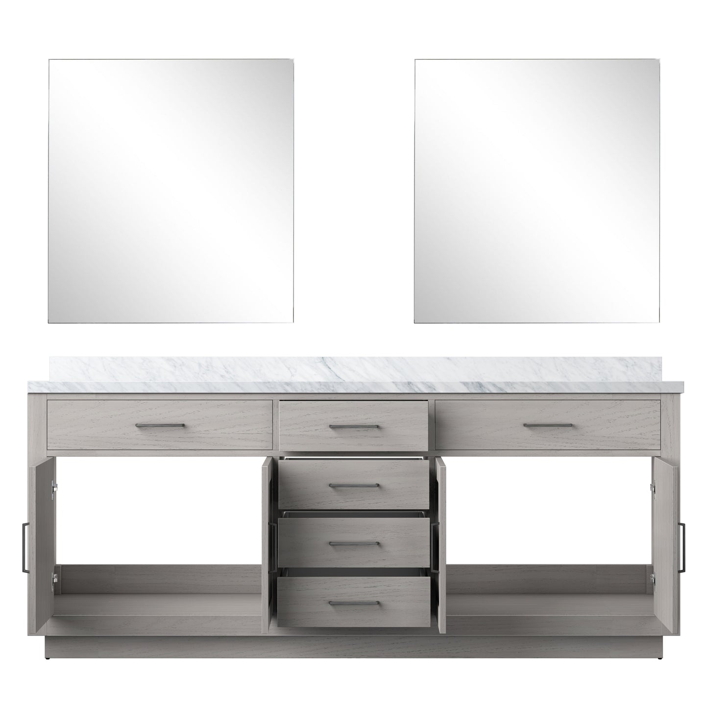 Abbey 80 in W x 22 in D White Oak Double Bath Vanity