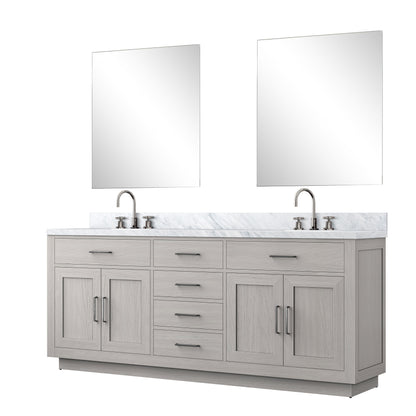 Abbey 80 in W x 22 in D White Oak Double Bath Vanity