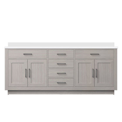 Abbey 80 in W x 22 in D White Oak Double Bath Vanity