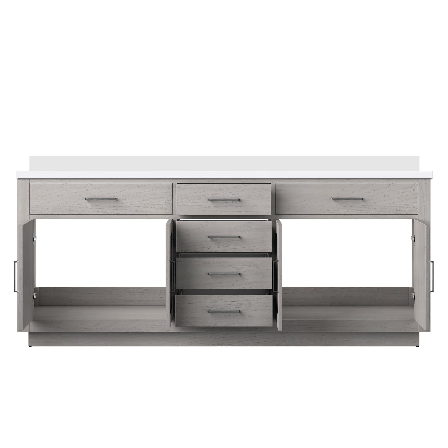 Abbey 80 in W x 22 in D White Oak Double Bath Vanity