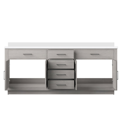 Abbey 80 in W x 22 in D White Oak Double Bath Vanity
