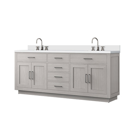 Abbey 80 in W x 22 in D White Oak Double Bath Vanity